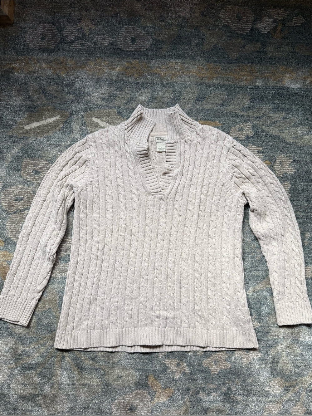 L.L. Bean Women’s Long Sleeve Cable Knit Pullover Sweater